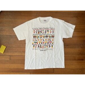 VTG 90s Hanes Tortola BVI Rasta Tee L Made USA Reggae Graphic Shirt Headstock